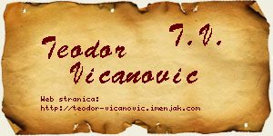 Teodor Vicanović vizit kartica